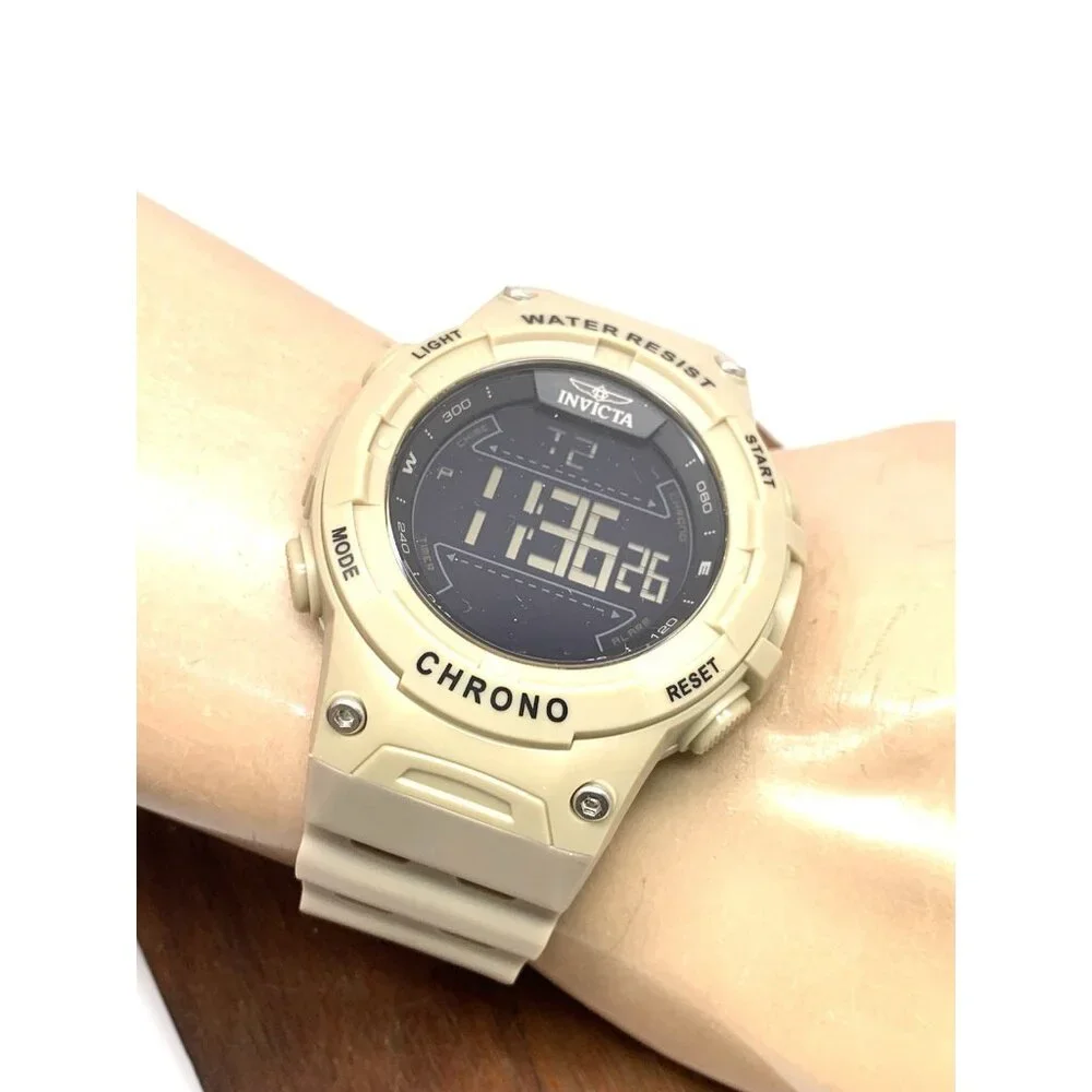 Invicta Racing Men's Watch 47526 Quartz Digital Light Brown Resin Strap 52mm
